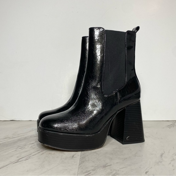 Circus Sam Edelman Stace Platform Black Patent Leather Heeled Bootie 8M - Picture 16 of 16